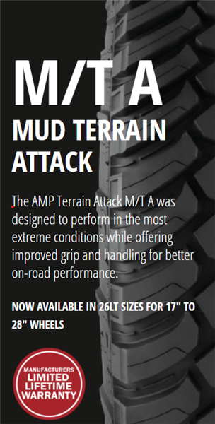 AMP TERRAIN ATTACK M/T A 285/65R18 125/122Q LR E 80PSI MAX