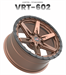 VORTEK VRT-602 17X9 6X135 6X139.7 0 CB 106.1 MATTE BRONZE WITH BLACK BEAD RING