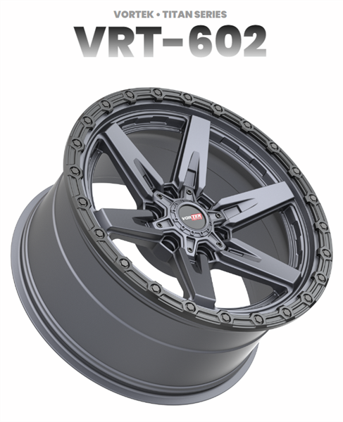 VORTEK VRT-602 17X9 6X135 6X139.7 0 CB 106.1 MATTE TITANIUM WITH BLACK BEAD RING