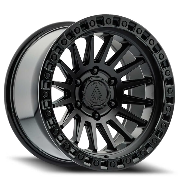 ARENA A101 MESA 17x9 6x139.7 -12MM SATIN BLACK CENTER GLOSS BLACK LIP