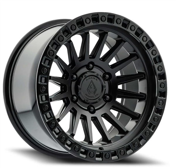 ARENA A101 MESA 17X9 6X135 -12MM SATIN BLACK CENTER GLOSS BLACK LIP