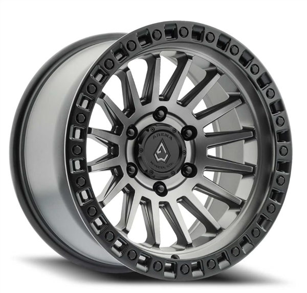 ARENA A101 MESA 20X9 6X139.7 0MM SATIN GUN METAL CENTER SATIN BLACK LIP