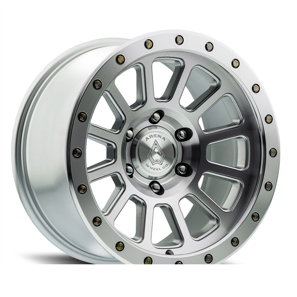 ARENA A105 AMMO 17X9 5X127 0MM GLOSS SILVER MACHINED