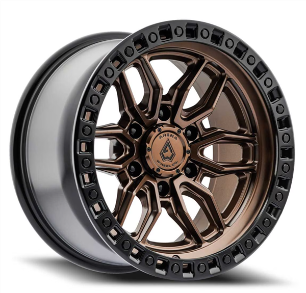 ARENA A109 HUSTLE 6 17X8.5 6X139.7 25MM SMOKED BRONZE CENTER SATIN BLACK LIP