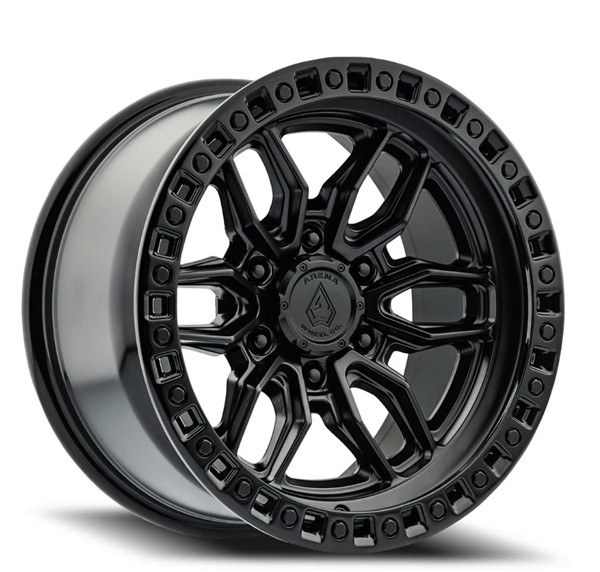 ARENA A109 HUSTLE 6 20X10 6X135 -18MM SATIN BLACK CENTER GLOSSY BLACK LIP