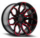ARENA A116 COBRA 20X9 5X127 0MM GLOSSY BLACK MACHINE RED TINT
