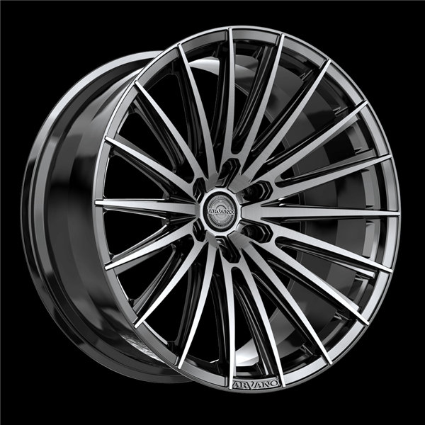 Arvano ART-2 Geneva 24x9.5 6x135 +18 Cb 87.1 Gloss Black & Brushed Double Dark Tint