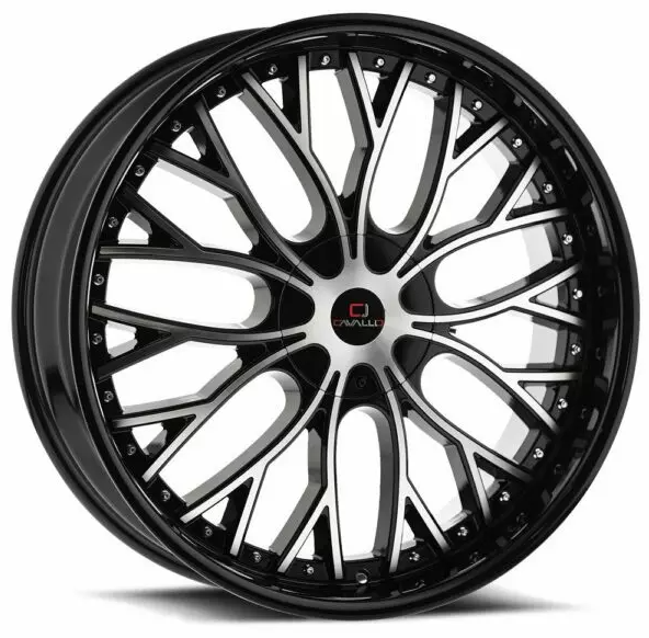 Cavallo CLV-33 22x8.5 5x114.3 5x120 +38 Cb 74.1 Gloss Black & Machined