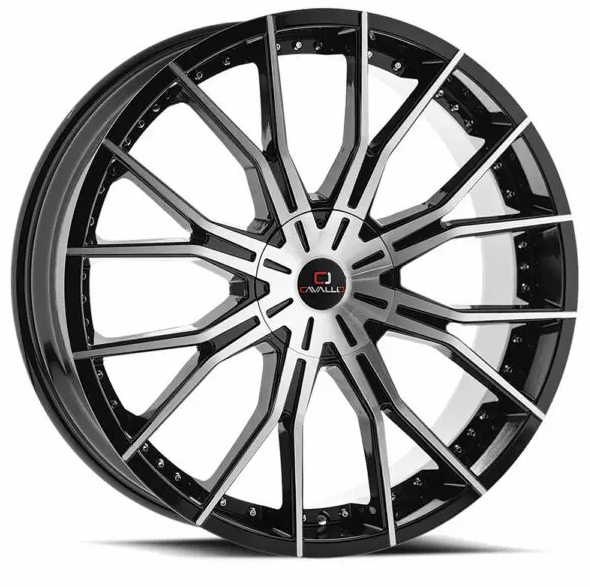 Cavallo CLV-36 22x8.5 5x112 5x114.3 +38 Cb 74.1 Gloss Black & Machined