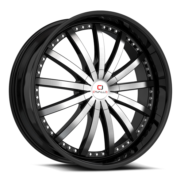 Cavallo CLV-53 20x8.5 5x112 5x114.3 +35 Cb 74.1 Gloss Black & Machined