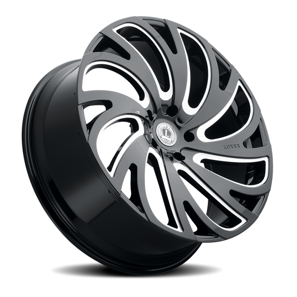 LUX23 22X9.5 6X139.7 +30 78.1 GLOSS BLACK MILLED