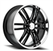 Resto Maverick R103 GB 24.00x10.00 +25.0 6x139.70 GLOSS BLACK CENTER MILLED WINDOW DIAMOND CUT LIP