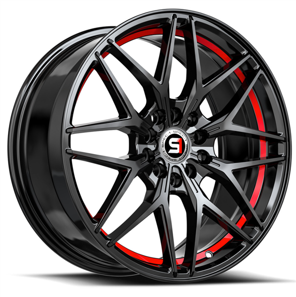 Spec-1 SP-60 17x7.5 4x100 4x114.3 +42 Cb 73.1 Gloss Black & Red Undercut