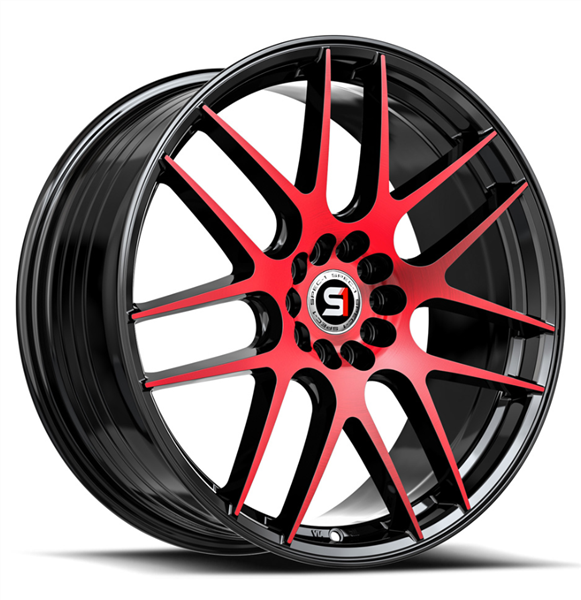 Spec-1 SP-65 17x8.0 5x100 5x114.3 +42 Cb 73.1 Gloss Black & Red Machined