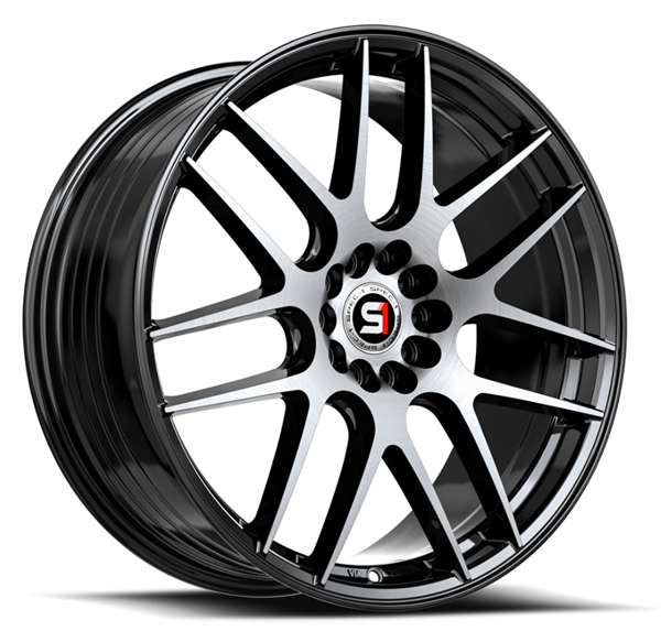 Spec-1 SP-65 17x8.0 5x108 5x114.3 +42 Cb 73.1 Gloss Black & Machined