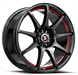 Spec-1 SP-67 17x7.0 5x105 5x114.3 +42 Cb 73.1 Gloss Black & Red Line