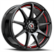Spec-1 SP-67 18x8.0 5x114.3 5x120 +38 Cb 73.1 Gloss Black & Red Line