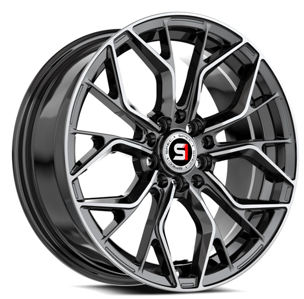 Spec-1 SP-76 15x6.5 4x100 4x114.3 +20 Cb73.1 Gloss Black & Machined