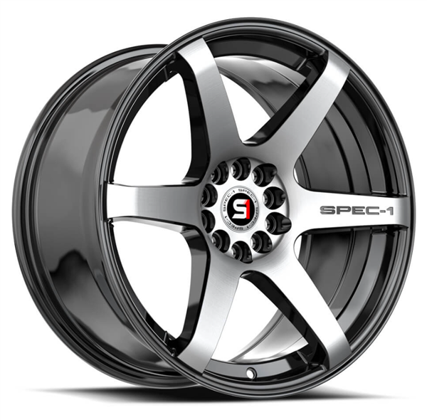 Spec-1 SPT-32 17x8.0 4x100 4x114.3 +42 Cb 73.1 Gloss Black & Machined