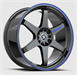 Spec-1 SPT-33 17x8.0 5x114.3 5x120 +38 Cb 73.1 Gloss Black & Blue Line