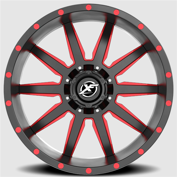 XF Off-Road XF-219 18x9 5x139.7 5x150 +0 Cb 110.3 Gloss Black & Red Milled