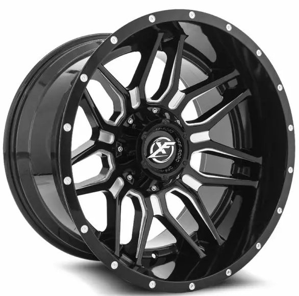 XF Off-Road XF-222 22x12 6x135 6x139.7 -44 Cb 106.4 Gloss Black & Milled