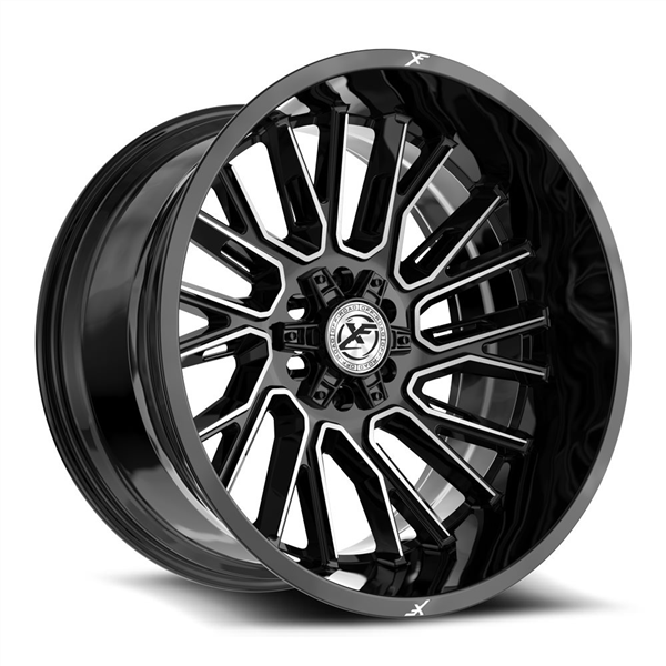 XF Off-Road XF-230 22X12 5X127 5X139.7 -44 Cb 78.1 Gloss Black & Machined
