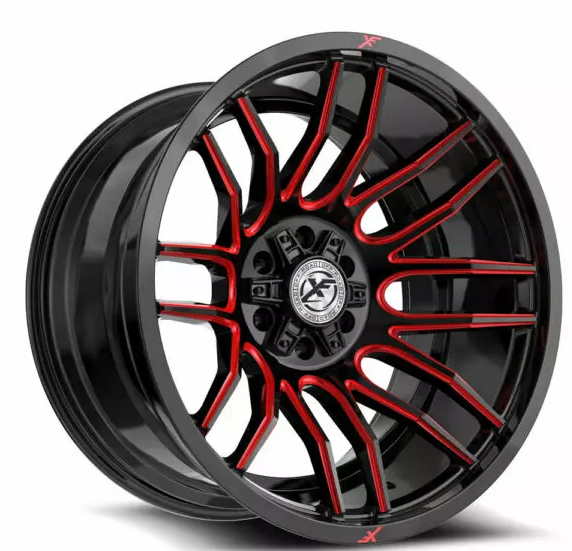 XF Off-Road XF-232 17x9 6x135 6x139.7 +12 Cb 106.4 Gloss Black & Red Milled