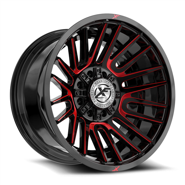 XF Off-Road XF-234 22x12 8x165.1 8x170 -44 Cb 125.2 Gloss Black & Red Machined
