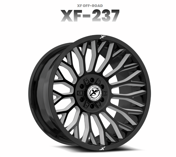 XF OFF-ROAD XF-237 24X14 6X135 6X139.7 -76 CB 106.4 GLOSS BLACK & MILLED
